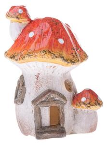 Keramický svícen Muchomůrkový domek, 9,2 x 12,1 x 7,8 cm