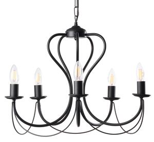 ONLI - Lustr na řetězu CANDELA 5xE14/6W/230V černá