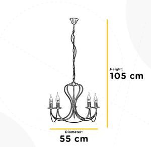 ONLI - Lustr na řetězu CANDELA 5xE14/6W/230V bronzová