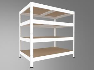 Regál do technické místnosti Biedrax 35 x 60 x 90 cm, bílý, 4 police MDF, nosnost 200 kg na polici