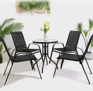 Gardlov 20871 Zahradní židle stohovatelné černé 4 ks