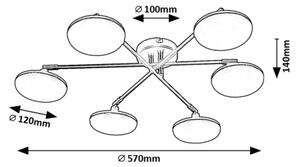 Rabalux 71063 - LED Přisazený lustr MADI LED/24W/230V 3000K černá