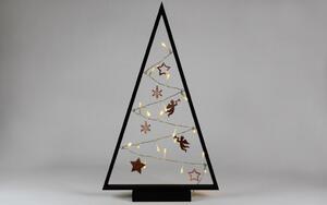 Nexos 57419 Světelná dekorace černá - Vánoce - 20 LED teple bílá