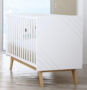 Dětská postýlka Trama NUOVA White/Beech 60 x 120 cm (s možností intalace k rodičovské posteli)