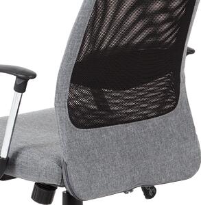 AUTRONIC Kancelářská židle, šedá látka a černá síťovina MESH, houpací mech., kovový kříž
