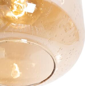 Designové stropní svítidlo mosaz a jantarové sklo - Zuzanna