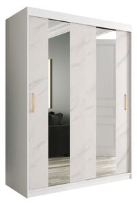 Skříň s posuvnými dveřmi Nonnus 150 Pole, Úložný prostor: ne, Barva: bílá matná / bílá mramor Mirjan24 5903211109461
