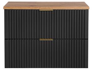 Koupelnová skříňka ADEL BLACK 80 cm s deskou