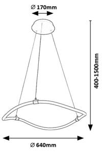 Rabalux 72253 - LED Lustr na lanku SERENA LED/34W/230V 4000K