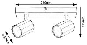 Rabalux 73024 - Bodové svítidlo ROGELIO 2xGU10/5W/230V