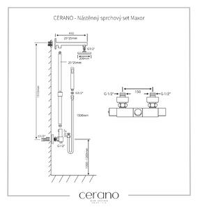 CERANO - Nástěnný sprchový set Maxor - chrom