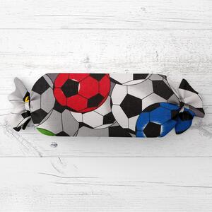 Biante Dětský polštář válec bonbon Sandra SA-580 Barevné a šedé kopačáky 15x40 cm