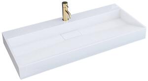 Deskové umyvadlo z konglomerátu REA GOYA 100x46 cm, bílé