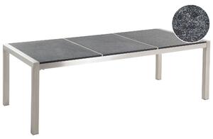 Zahradní jídelní stůl GROSSETO 220 cm 100 cm Flambovaná Granit Grafitově šedá