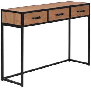 KONZOLOVÝ STOLEK, jedle, černá, světle hnědá, 120/80/33 cm P & B, Online Only