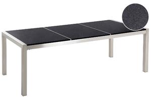 Zahradní jídelní stůl GROSSETO 220 cm 100 cm Leštěná Granit Černá
