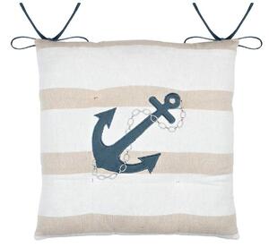 Podsedák na židli NAUTICAL béžová 38x38x4 cm France