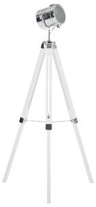 Stojací lampa ALZETTE Borovicové dřevo Bílá