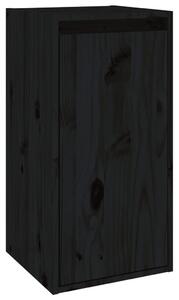 Nástěnná skříňka černá 30 x 30 x 60 cm masivní borové dřevo