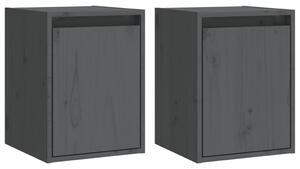 Nástěnné skříňky 2 ks šedé 30 x 30 x 40 cm masivní borové dřevo