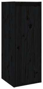 Nástěnná skříňka černá 30 x 30 x 80 cm masivní borové dřevo