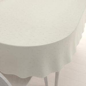 Biante Teflonový oválný ubrus TF-026 Pnoucí lístky - smetanový 120x140 cm