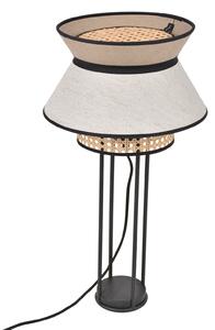 Stolní lampa MARKET SET, Singapour DBL, Béžová, Obývací pokoj, Tkanina / Textil, Design