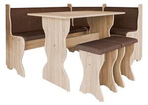 Kuchyňský sedací kout + stůl se stoličkami Samot, Barva: bílý + alfa 13 Mirjan24 5902928267631