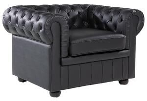Křeslo CHESTERFIELD Kůže Černá