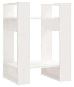 Knihovna / dělicí stěna bílá 41 x 35 x 57 cm masivní borovice
