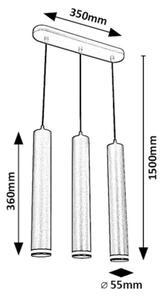 Rabalux 73037 - Lustr na lanku SENOBIA 3xGU10/5W/230V