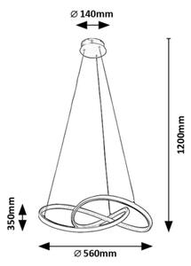 Rabalux 72215 - LED Lustr na lanku CASTIEL LED/36W/230V 3000K zlatá