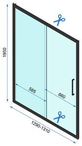 Rea Rapid Slide Wall, 3-stěnný sprchový kout s posuvnými dveřmi 100 (dveře) x 80 (stěna) x 195 cm, 6mm čiré sklo, černý profil, KPL-09874