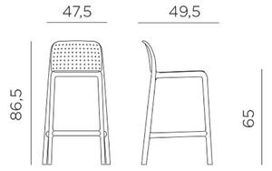 Nardi Bílá plastová barová židle Lido Mini 65 cm