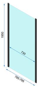 Rea Rapid Fold, 3-stěnný sprchový kout se skládacími dveřmi 80 (dveře) x 90 (stěna) x 195 cm, 4mm čiré sklo, černý profil, KPL-09911