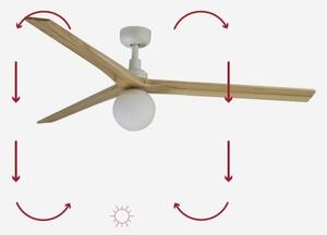 FARO 34279-11L - Stropní ventilátor KLIM L 1xE27/15W/230V dub/bílá + DO