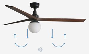 FARO 34276-11L - Stropní ventilátor KLIM L 1xE27/15W/230V ořech/černá + DO