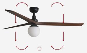 FARO 34276-11L - Stropní ventilátor KLIM L 1xE27/15W/230V ořech/černá + DO