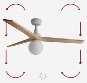 FARO 34280-11L - Stropní ventilátor KLIM M 1xE27/15W/230V borovice/bílá + DO