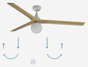FARO 34279-11L - Stropní ventilátor KLIM L 1xE27/15W/230V dub/bílá + DO