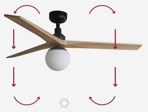FARO 34283-11L - Stropní ventilátor KLIM M 1xE27/15W/230V borovice/černá + DO