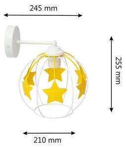 Dětská nástěnná lampa STARS 1xE27/15W/230V žlutá/bílá