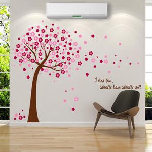 Samolepka na zeď "Růžový strom 2" 118x150 cm