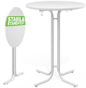 FurniGO Skládací barový stůl Ø70 cm - bílý
