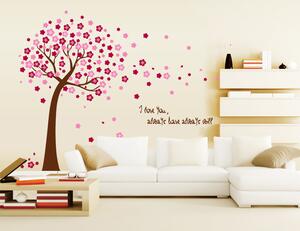 Samolepka na zeď "Růžový strom 2" 118x150 cm
