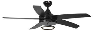 Stropní ventilátor černý 132 cm vč. LED s dálkovým ovládáním - Cool Anello