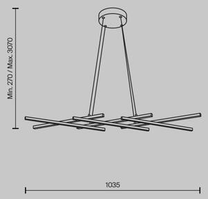 Maytoni MOD244PL-L50BK - LED Lustr na lanku HALO LED/40W/230V černá