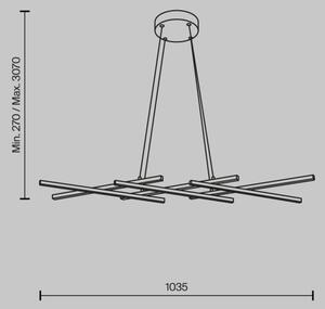 Maytoni MOD244PL-L50BSK - LED Lustr na lanku HALO LED/40W/230V zlatá