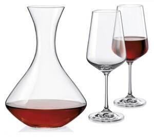 Sada sklenic a karafa - Sandra wine set, 3ks v setu, bez dekorace