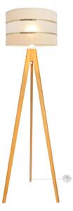 Stojací lampa HELEN 1xE27/15W/230V krémová/zlatá/dub